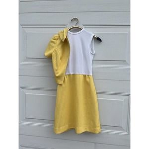 50S 60S YELLOW GINGHAM DRESS AND JACKET Small